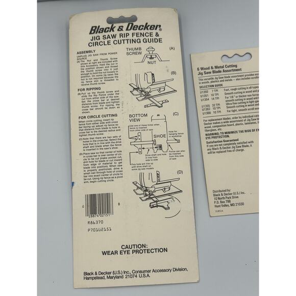 Vintage Black & Decker Jig Saw M47 Series 7548 USA w/ Fence Guide Blades Manual - Picture 5 of 16